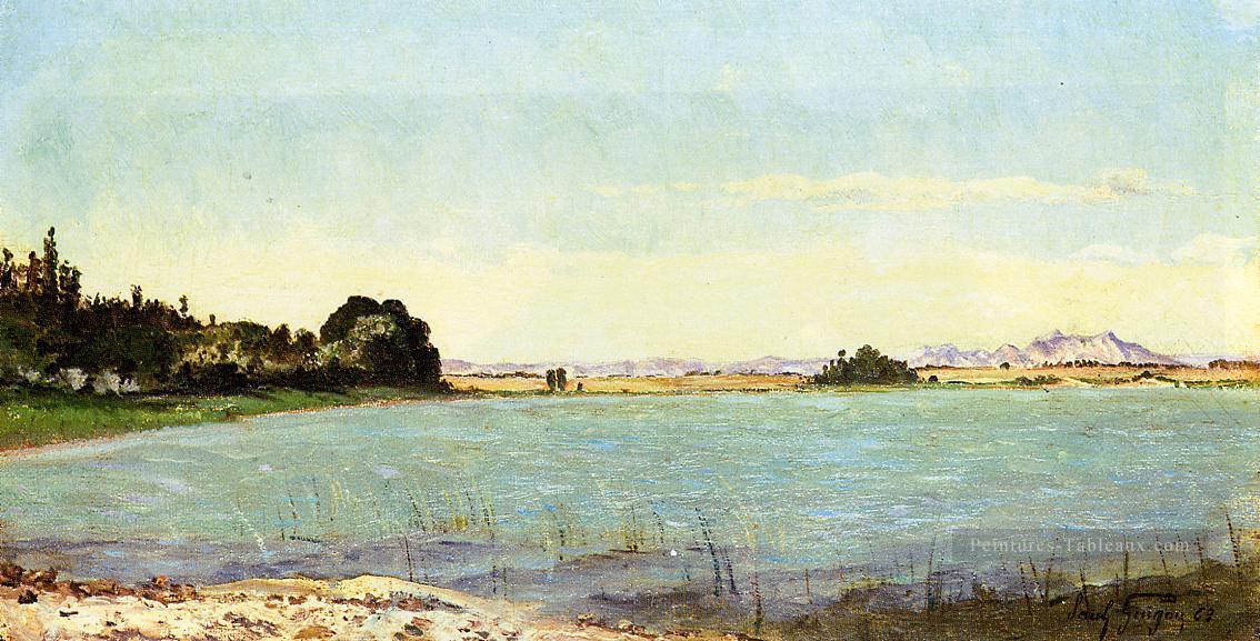 Un lac dans le sud de la France paysage Paul Camille Guigou Peintures à l'huile